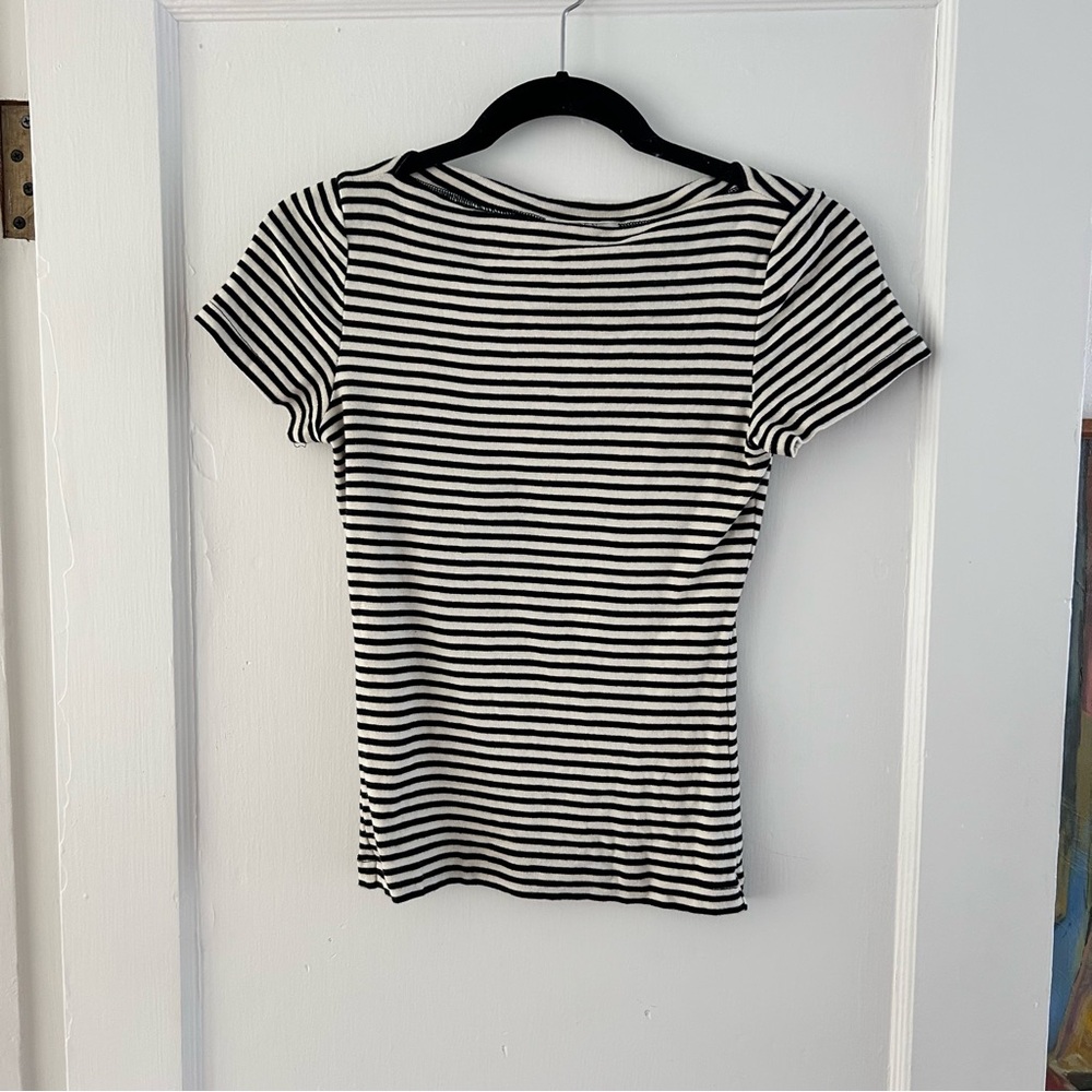 Doen Pauline Tee-- Black Venetia Stripe